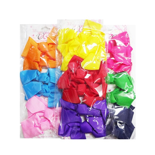 hair metal snaps w- bow 4pk asst clrs -- 12 per box