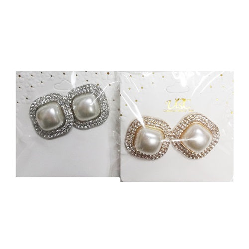 fashion earrings pearl 1pair gold silv -- 12 per box