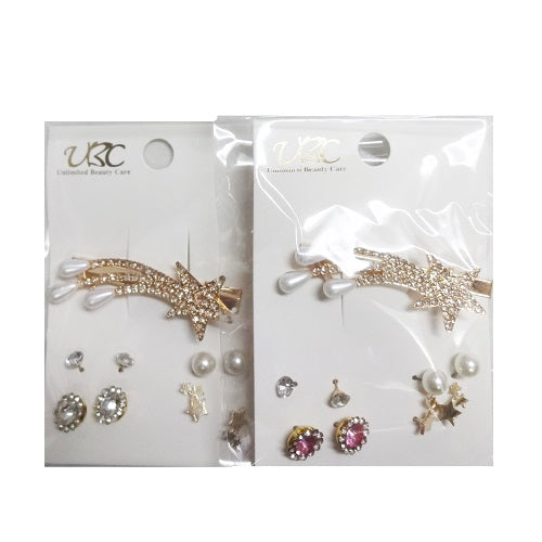 hair metal snaps w- earrings -- 12 per box