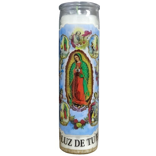 candle 8in nstra sra d-l aparicione wht -- 12 per case