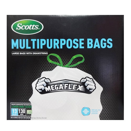 scotts trash bags 130ct 13gl lemon mint -- 4 per case