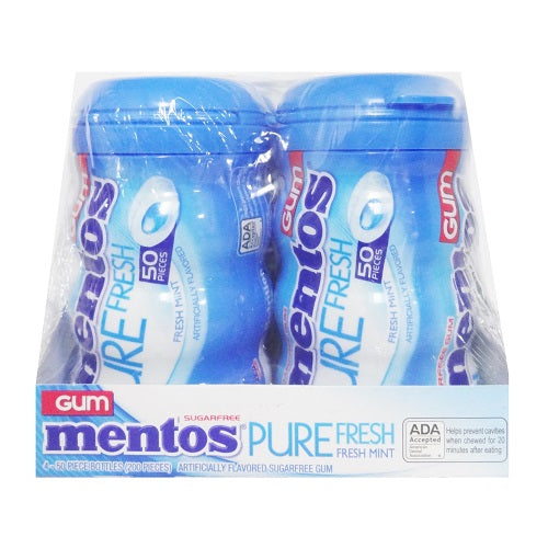 mentos gum bottles 50pc fresh mint -- 4 per box
