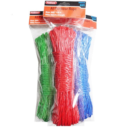 rope all- purpose 1-8x99 ft asst clrs -- 12 per box