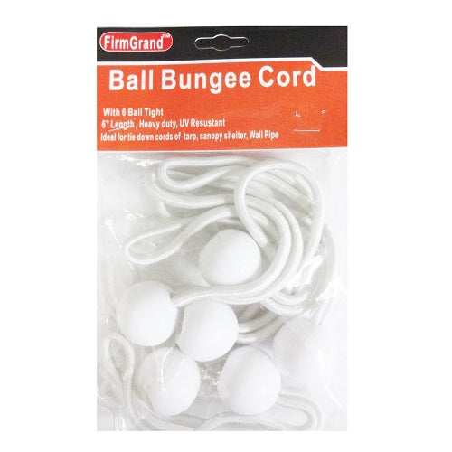 ball bungee cord 6pc 6in white -- 12 per box