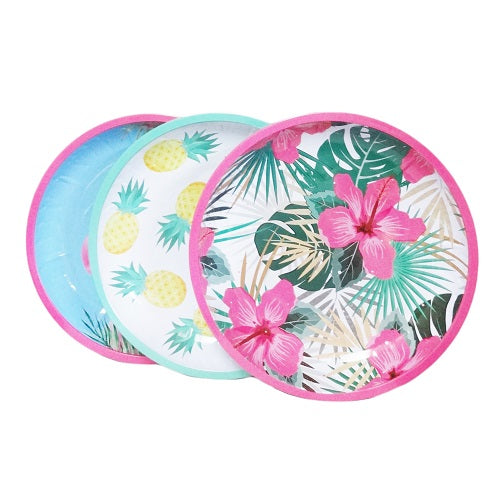 serving plate tin 10in hello summer -- 18 per case