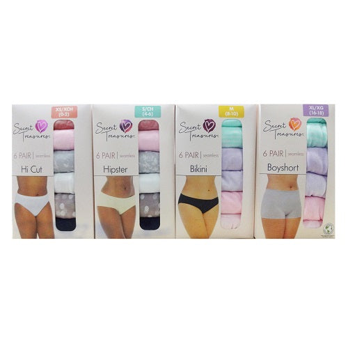 s.t ladies underwear 6pk asst sizes -- 24 per case
