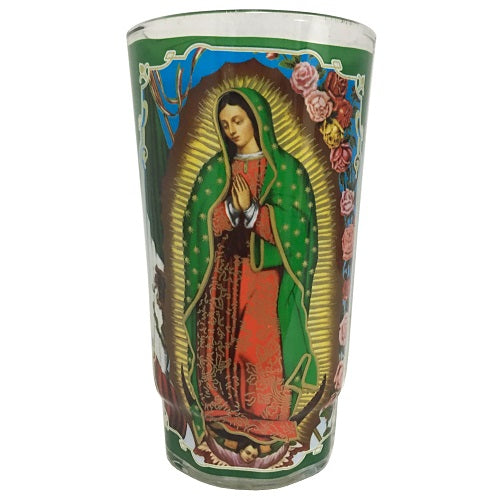 candle 6in nstr sra de guadalupe green -- 12 per case