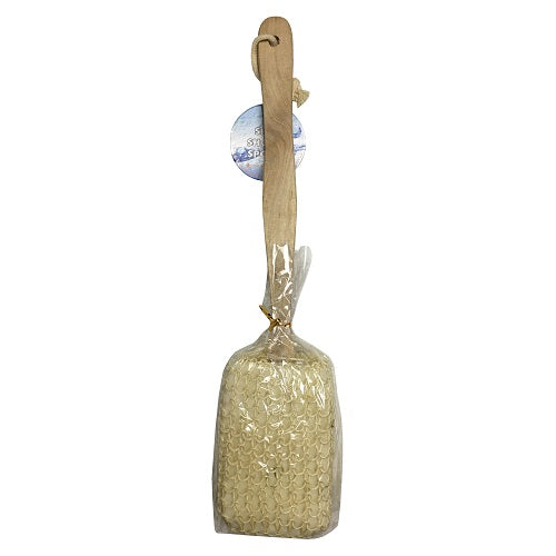 sisal shower sponge w- wood handle -- 24 per case