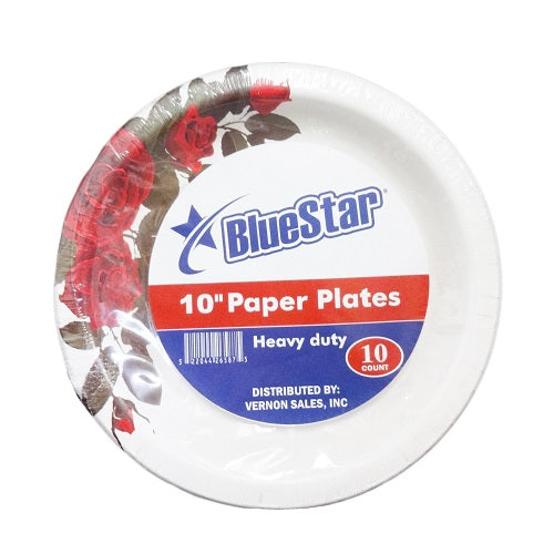 blue star paper plates 10ct 10in rose -- 24 per case