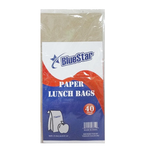blue star paper lunch bag 40ct 5x10 -- 24 per case