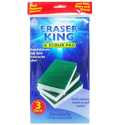 eraser king scour pad 3pk 5x3 -- 24 per case