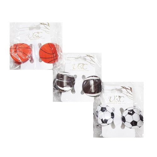 hair clips 2pk sports asst -- 12 per box