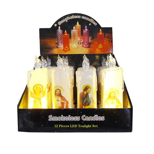 candle flameless led 7in religious -- 12 per box