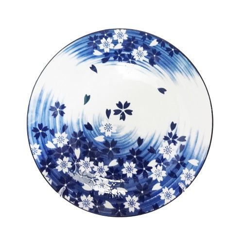 plate ceramic 10.5in blue flower -- 24 per case