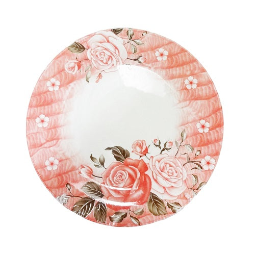 plate ceramic roses 10.5in -- 24 per case