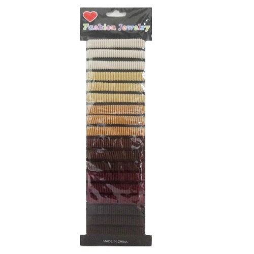 hair elastic bands 18pc brown asst -- 12 per box