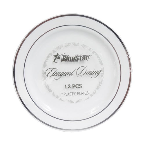 blue star plates plastic 12ct 7in -- 24 per case