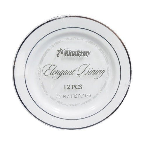 blue star plates plastic 12ct 10in -- 24 per case