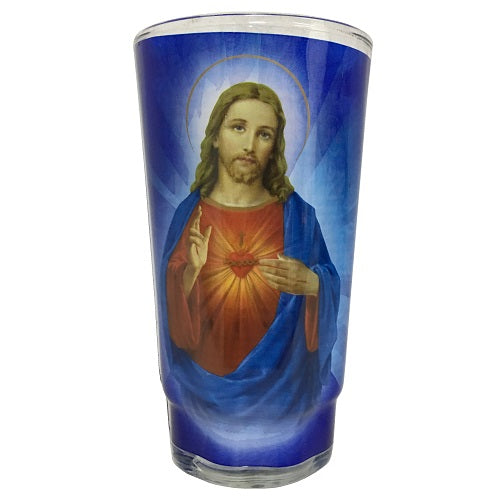candle 6in white sagrado corazon -- 12 per case