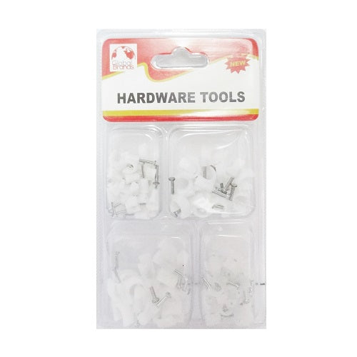 hardware tools screw loop clips asst -- 24 per box