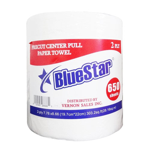 blue star center- pull paper towels 650c -- 6 per case