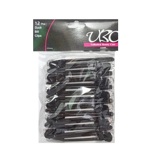 hair metal clip duck bill 12pk black -- 12 per box