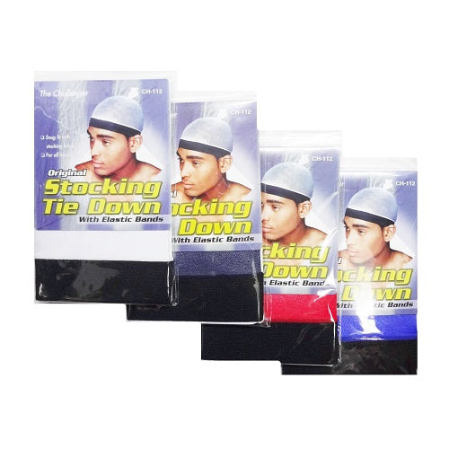 stocking tie down cap black -- 12 per box