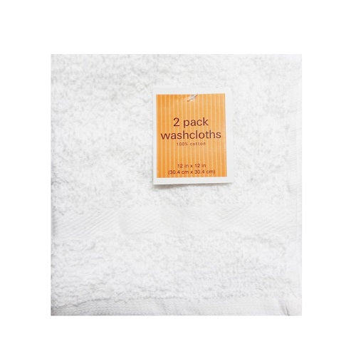 wash cloths 2pk 12x12 white -- 12 per box