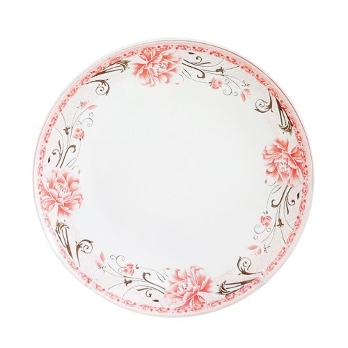 plate ceramic moon d. red flower 10.5in -- 24 per case