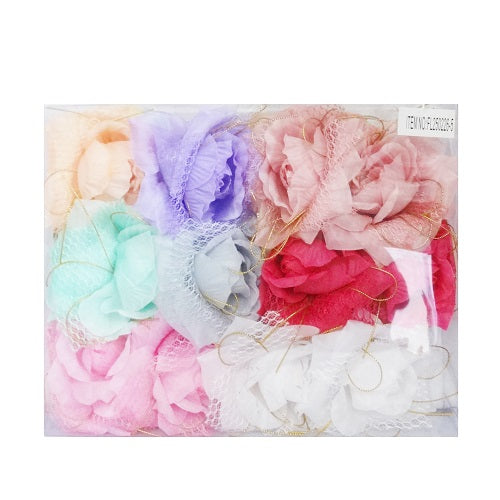 hair metal snaps w- flower asst clrs -- 12 per box