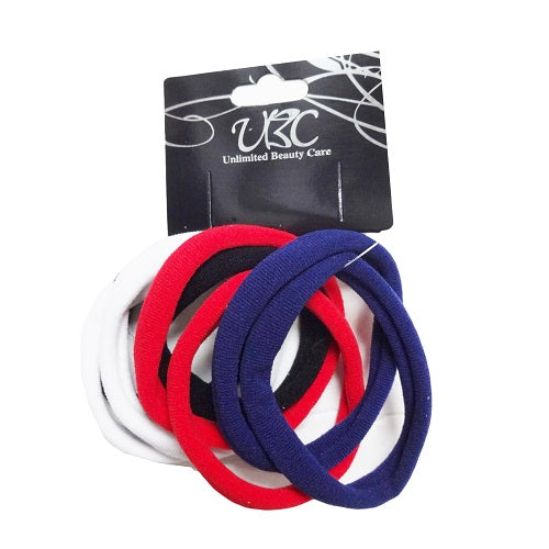 hair elastic bands 8pc blue red white -- 12 per box