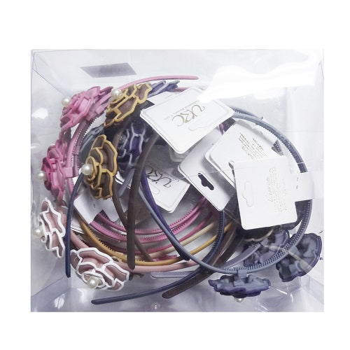 headband w- flowers asst clrs -- 12 per box
