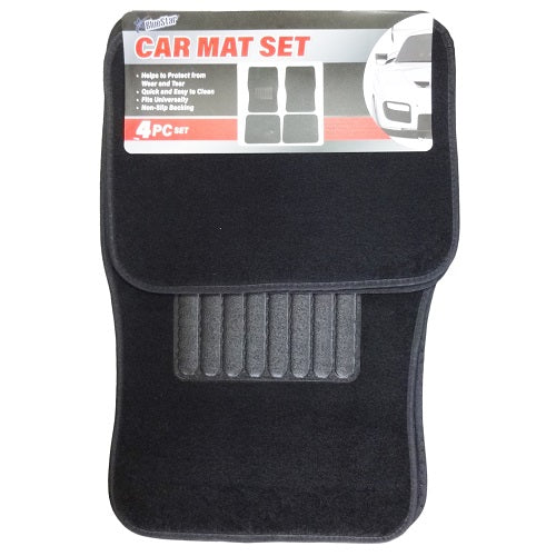 blue star car mat 4pc black -- 12 per case