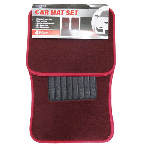 blue star car mat 4pc burgundy -- 12 per case