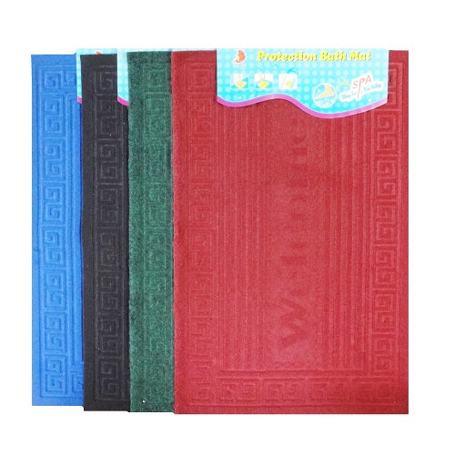 bath mat welcome 14x22in asst clrs -- 100 per case
