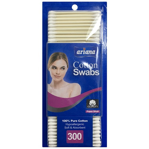 ariana cotton swabs 250ct paper stick -- 24 per case