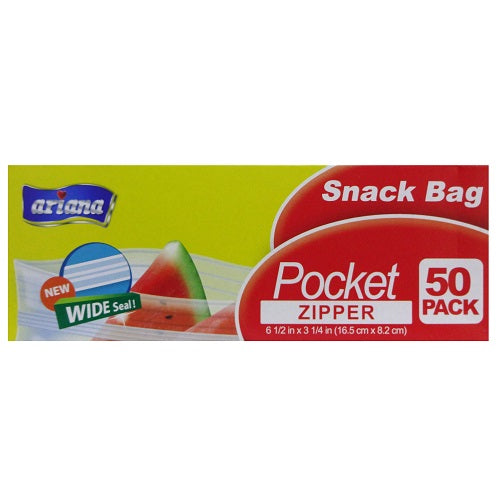 blue star snack bag pocket zipper 50ct -- 24 per case