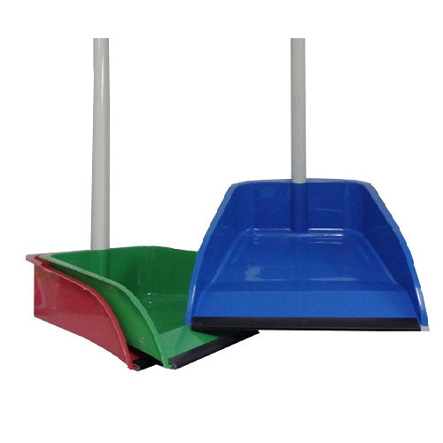 dust pan w- handle rubber tip asst c -- 24 per case
