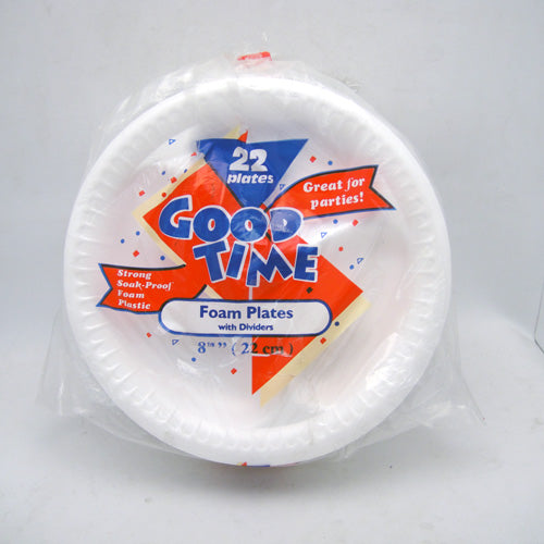 good time foam plate div 8 7-8in 22ct -- 24 per case