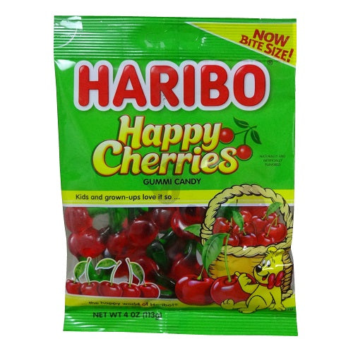 haribo gummies 4oz happy cherries -- 12 per case