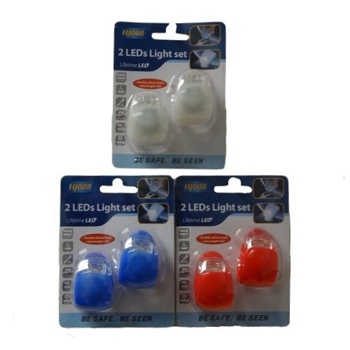 bicycle led lights 2pc asst clrs -- 24 per box