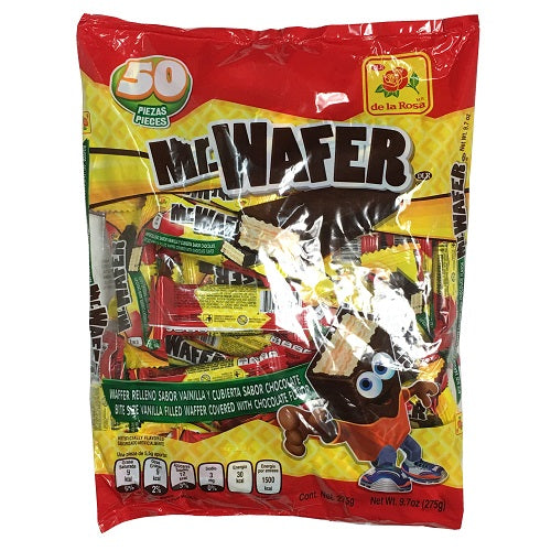 de la rosa mr. wafer 50pc vanilla w- choc -- 24 per case
