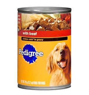 pedigree 13.2oz with beef -- 12 per case