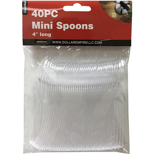 spoons mini 40pc 4in clear -- 24 per box