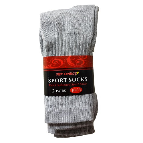 crew socks 2pk 10-13 gray -- 12 per box