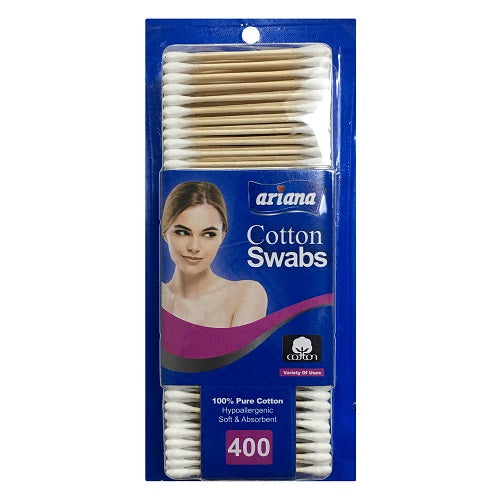 ariana cotton swabs 375ct wood stick -- 24 per case
