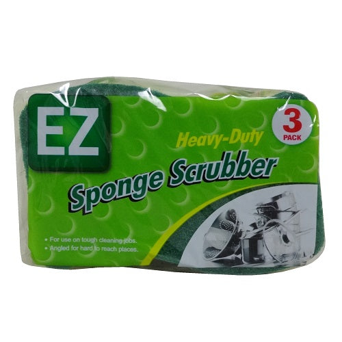 ez sponge scrubber 3pk heavy duty -- 36 per case