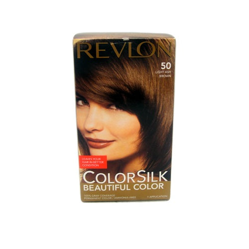 revlon color silk 50 light ash brown -- 12 per case