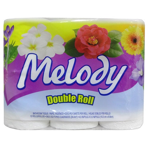 melody bath tissue 12pk 225ct dbl roll -- 4 per case