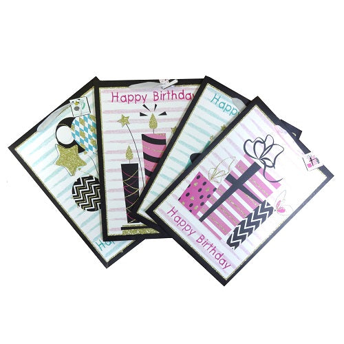 ariana gift bags happy birthday asst -- 12 per box